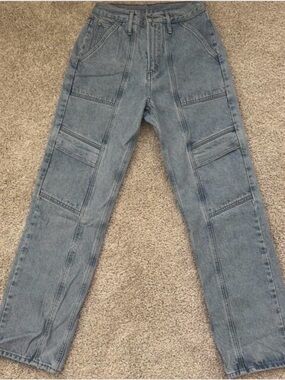 Agolde Straight Light Blue Utility Jeans